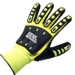 Guante Tejido, Talle 10 sin Costura Bicolor, Doble Baño Nitrilo, Refuerzo TPR Antishock